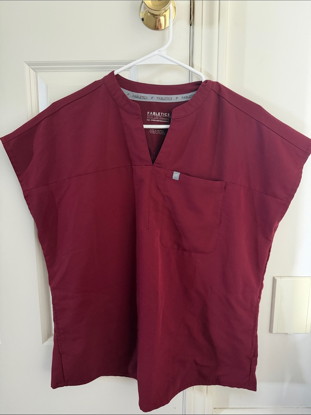 Fabletics Maroon Scrub Top